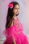 Shop_Pa:Paa_Pink Embroidered Choli And Ruffle Lehenga For Girls_Online_at_Aza_Fashions