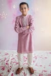 Shop_Pa:Paa_Pink Kurta Silk Embellished And Pant  _at_Aza_Fashions