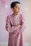 Pa:Paa_Pink Kurta Silk Embellished And Pant  _Online_at_Aza_Fashions