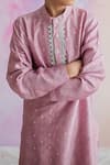 Shop_Pa:Paa_Pink Kurta Silk Embellished And Pant  _Online_at_Aza_Fashions