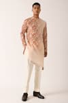 Buy_Dhruv Vaish_Beige Cotton Silk Printed Kurta Set  _at_Aza_Fashions