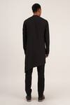 Shop_Dhruv Vaish_Black Cotton Silk Dip Dyed Asymmetric Kurta Set  _at_Aza_Fashions