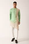 Dhruv Vaish_Beige Cotton Silk Kurta Set  _Online_at_Aza_Fashions