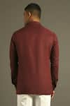 Shop_Dhruv Vaish_Maroon Handloom Cotton Linen Shirt _at_Aza_Fashions
