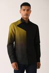 Buy Dhruv Vaish Black Cotton Linen Ombre Shirt at Aza Fashions Buy_Dhruv Vaish_Black Cotton Linen Ombre Shirt_at_Aza_Fashions