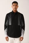 Buy_Dhruv Vaish_Black Cotton Linen Printed Gradient Shirt  _Online_at_Aza_Fashions