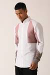 Buy_Dhruv Vaish_White Cotton Linen Gradient Print Shirt_at_Aza_Fashions
