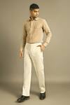 Buy_Dhruv Vaish_Beige Cotton Trousers _at_Aza_Fashions