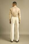 Shop_Dhruv Vaish_Beige Cotton Trousers _at_Aza_Fashions