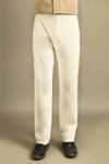 Buy_Dhruv Vaish_Beige Cotton Trousers _Online_at_Aza_Fashions