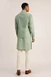 Shop_Dhruv Vaish_Green Textured Cotton Silk High Neck Jawahar Jacket  _at_Aza_Fashions