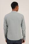Shop_Dhruv Vaish_Blue Handloom Cotton Shirt  _at_Aza_Fashions