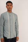 Buy_Dhruv Vaish_Blue Handloom Cotton Shirt  _Online_at_Aza_Fashions