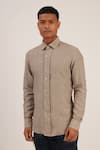 Buy_Dhruv Vaish_Grey Handloom Cotton Shirt  _at_Aza_Fashions