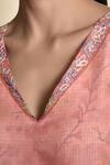 Shop_Kanika Sharma_Pink Kurta Kota Pant Modal V Neck Floral Printed Set _Online_at_Aza_Fashions