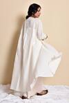 Shop_Kanika Sharma_White Inner Cotton Kota Jacket Doby Cotton Flared Set With Embroidered _at_Aza_Fashions