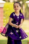Panchhi By Kanupriya Tibrewala Purple Silk Organza, Georgette Butterfly Embroidered Tunic And Palazzo Set Online at Aza Fashions Panchhi By Kanupriya Tibrewala_Purple Silk Organza, Georgette Butterfly Embroidered Tunic And Palazzo Set_Online_at_Aza_Fashions