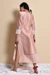 Shop_Kanika Sharma_Pink Kurta Chanderi Inner Cotton Hand Embroidered For Kids_at_Aza_Fashions