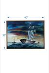 Shop_The Art House_Multi Color Canvas Digital Print Abstract Sailing Ship Painting_Online_at_Aza_Fashions