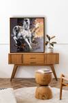 Buy_The Art House_Multi Color Canvas Handmade Abstract Horse Painting_at_Aza_Fashions