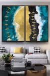 Buy_The Art House_Multi Color Canvas Digital Print Ocean Waves Painting Set Of 2 _at_Aza_Fashions