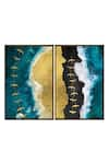 The Art House_Multi Color Canvas Digital Print Ocean Waves Painting Set Of 2 _Online_at_Aza_Fashions