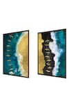 Shop_The Art House_Multi Color Canvas Digital Print Ocean Waves Painting Set Of 2 _Online_at_Aza_Fashions