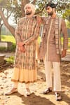 Shop_Soniya G_Ivory Handloom Silk Printed Geometric Bundi And Kurta Set _Online_at_Aza_Fashions