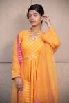 Shop_Soniya G_Yellow Handmade Cotton Striped Pattern V Neck Kurta Sharara Set _Online_at_Aza_Fashions