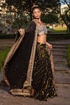 Buy_Soniya G_Black Handmade Cotton Embroidery Sequins Lurex Geometric Pattern Lehenga Set _Online_at_Aza_Fashions