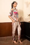 Soniya G_Ivory Satin Printed Shirt And Pant Set_Online_at_Aza_Fashions