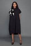 Buy_Deepika Arora_Black Cotton Flared Dress_Online_at_Aza_Fashions