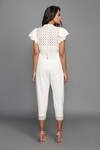 Shop_Deepika Arora_White Ponte Roma Round Co-ord Pant Set_at_Aza_Fashions