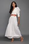 Deepika Arora_White Ponte Roma Co-ord Dress_Online_at_Aza_Fashions