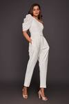 Shop_Deepika Arora_White Roma Sequins One Shoulder Bodysuit And Pant Set_Online_at_Aza_Fashions