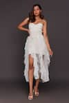 Buy_Deepika Arora_White Roma Embellished Sequins Sweetheart Neck Corset Top And Ruffle Skirt Set _at_Aza_Fashions