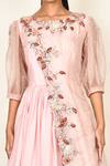 Khwaab By Sanjana Lakhani_Pink Silk Embroidered Floral Motifs Round Layered Anarkali _at_Aza_Fashions