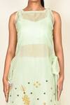 Khwaab By Sanjana Lakhani_Green Silk Embroidered Floral Motifs Round Mint Kurta Set _at_Aza_Fashions