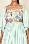 Khwaab By Sanjana Lakhani_Blue Silk Embroidered Floral Motifs Cutwork Anarkali _at_Aza_Fashions