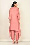 Shop_Khwaab By Sanjana Lakhani_Pink Dola Silk Embroidered Floral Motifs Round Kurta Set _at_Aza_Fashions
