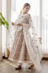 Gulabo Jaipur_White Cotton Printed Floral Round Anarkali Set_Online_at_Aza_Fashions