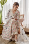 Buy_Gulabo Jaipur_White Cotton Printed Floral Round Anarkali Set_Online_at_Aza_Fashions