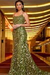 Buy_Ohaila Khan_Green Tulle Embroidery Round Embellished Backless Gown  _at_Aza_Fashions