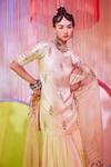 Rajiramniq_White Silk Print And Embroidery Floral Round Kurta Gharara Set _Online_at_Aza_Fashions