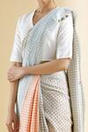 Buy_Injiri_Grey Silk Bandhani Saree_Online_at_Aza_Fashions