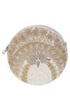 Buy_The Purple Sack_Silver Embroidery Circular Sling Bag _Online_at_Aza_Fashions