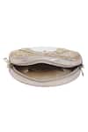 The Purple Sack_Silver Embroidery Circular Sling Bag _at_Aza_Fashions