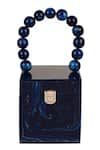 Buy_Sephyr_Blue Resin Cubical Clutch Bag _at_Aza_Fashions