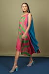 Buy_Nautanky_Blue Natural Crepe Asymmetric One Shoulder Draped Dress _Online_at_Aza_Fashions