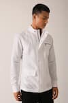 Buy Dhruv Vaish White Cotton Linen Zipper Shirt at Aza Fashions Buy_Dhruv Vaish_White Cotton Linen Zipper Shirt_at_Aza_Fashions